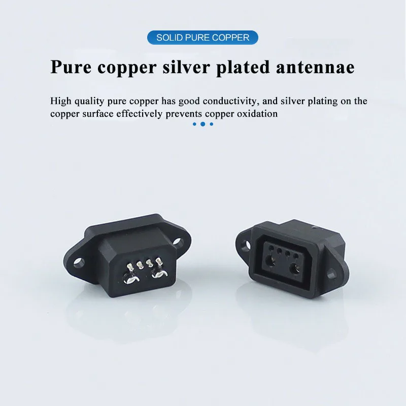 2+4 Electric Vehicle Lithium Battery Connector 40A High-power Charging Port Socket E-Bike  6Pin Socket Discharging Power Cord