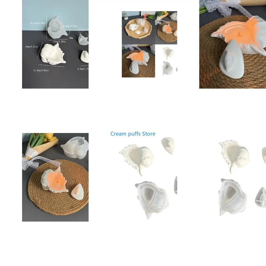 50LE Silicone Craft Mold Conch Storage Box Molds for Creating Containers and Organizers Great for Handmade Gifts