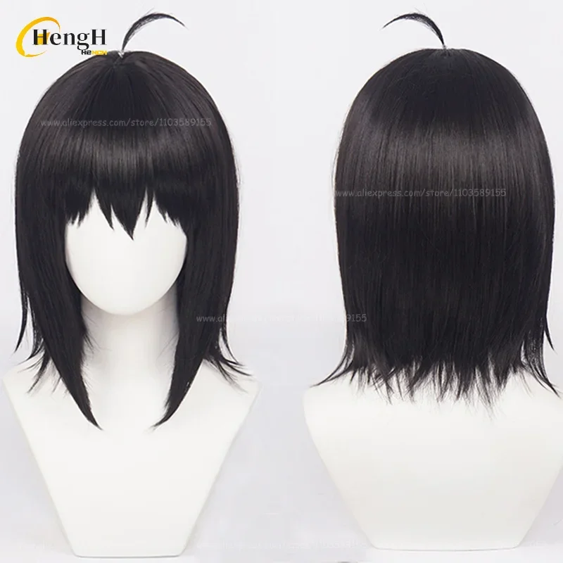 In Stock Anime Synthetic Yuri Briar Wig 35cm Black Cosplay Wig Heat Resistant Hair Halloween Party Role Play Wigs + Free Wig Cap