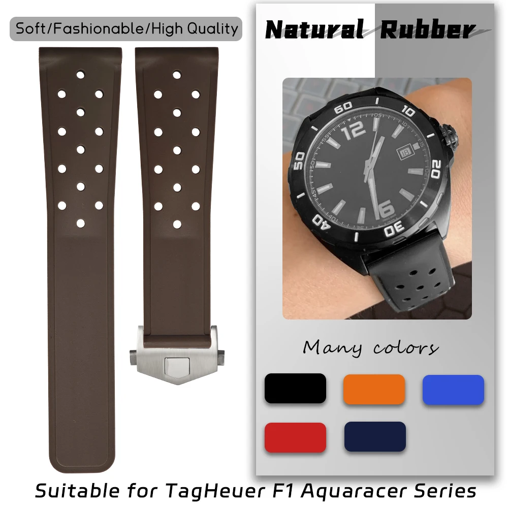 Rubber Watch Strap 20mm 21mm 22mm for Tag Heuer Aquaracer FORMULA 1 F1 Carrera Monaco Connected Lacunal Colorful Watchband Tools