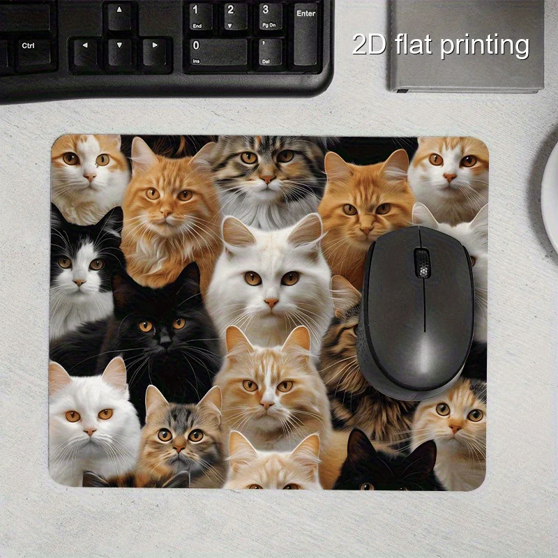 Non slip cat pattern mouse pad custom medium thickness desk mat for office and home portable computer laptop notebter laptop pad
