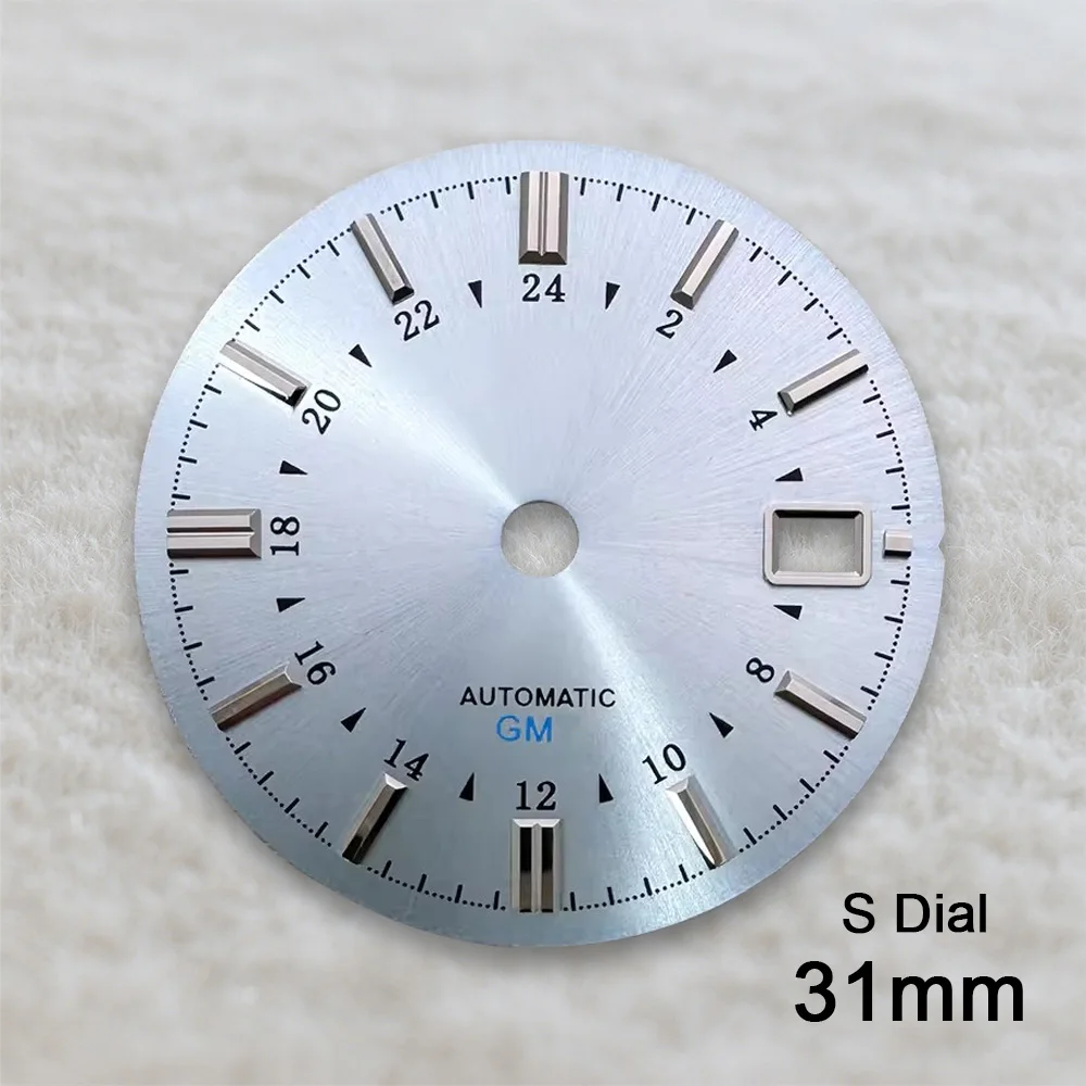 High Quality 31mm S/G S Logo Dial GMT Dial Fit NH35/NH36/7S Movement Applied Index Riveted Watch Modification Accessories