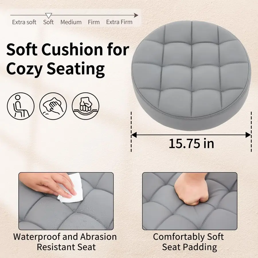 เก้าอี้ตัดแต่งทรงผมสำหรับช่างทำผม รับน้ำหนักได้ 300 ปอนด์ ฐานอะลูมิเนียมแข็งแรง เก้าอี้ทำเล็บสำหรับช่างทำเล็บ สีเทา