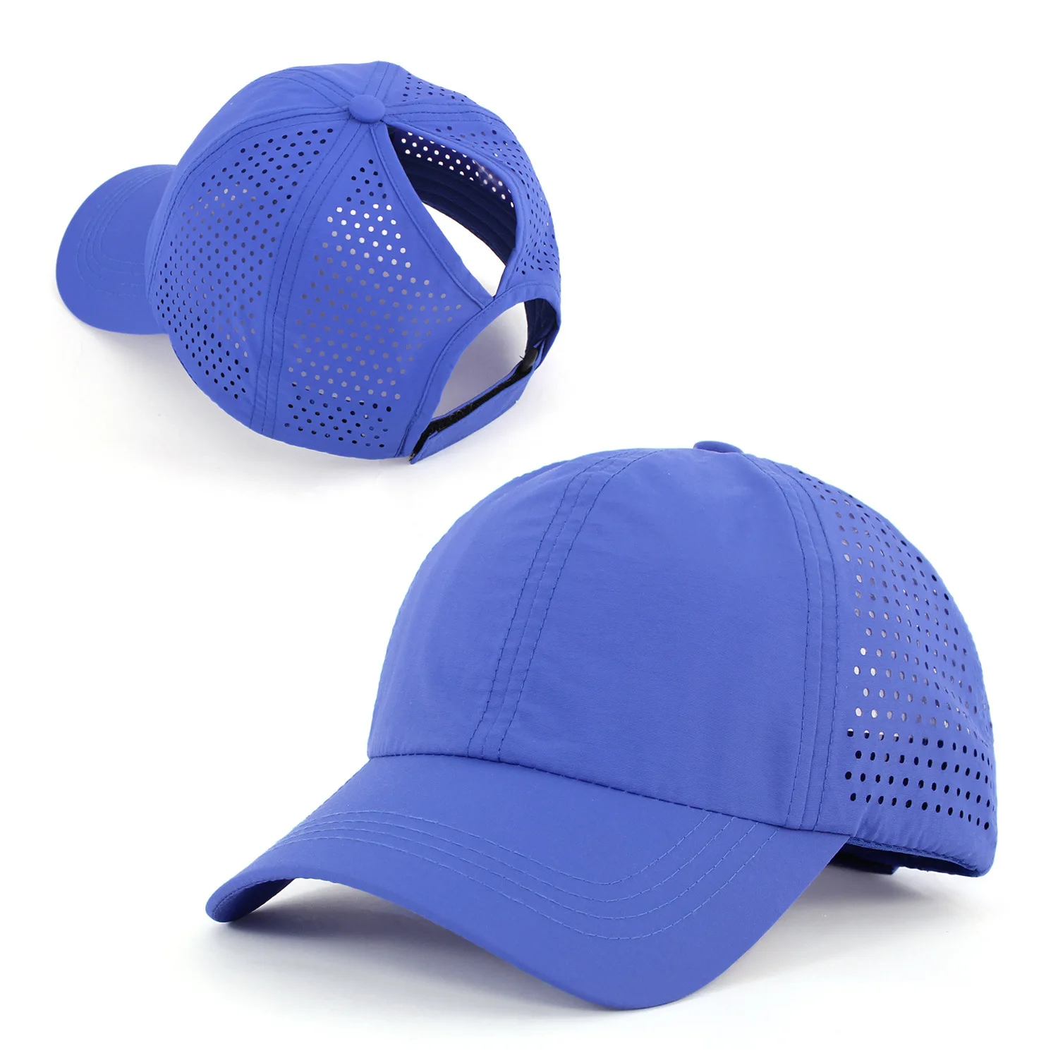 Schnell trocknender Zungenhut für Damen, atmungsaktives Mesh-Mütze für Herren, Sommer, UV-Schutz, cool bleiben, stilvoll, verstellbar, Pferdeschwanz-Mütze – Detail 5