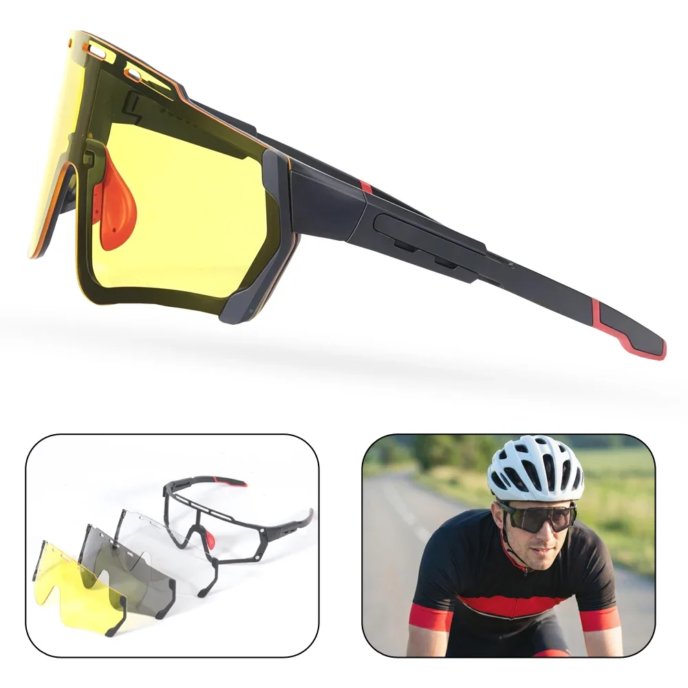 

Magnetic Photochromic Ebike Electric Scooter Glasses 1-Second Swap Lense All-Day Auto-Adjusting UV400 Commut Cycling Sunglasses