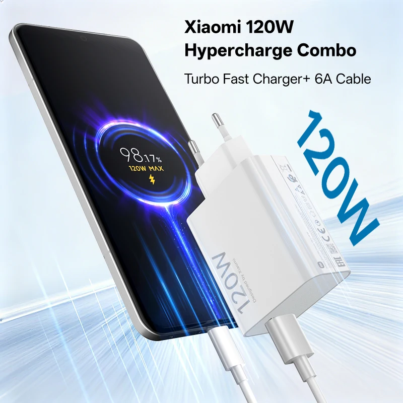 شاحن Xiaomi الأصلي 120 وات محول شحن توربو سريع شحن فائق Xiaomi 11 12 13 14 15 Ultra Redmi Note 11 12 POCO F5 X5 Pro