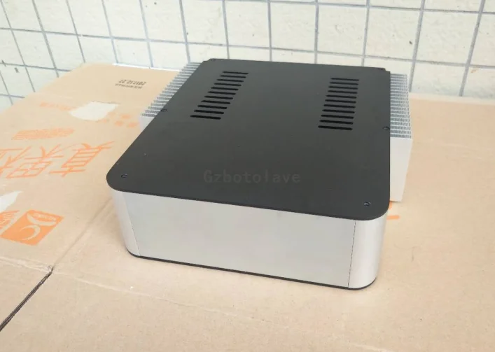 Amplificador de alumínio chassi tubo amp pré-amplificador de áudio amplificador de fone de ouvido caixa diy com radiador de resfriamento de lados duplos