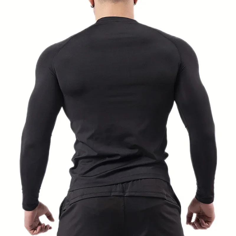 Langarm-Kompressions-Shirts mit Spinnenmuster für Herren, geeignet für das Fitnessstudio, als Rashguard, Unterhemd, als Basisschicht, schnelltrocknende Sport-T-Shirts und -Oberteile. – Detail 7