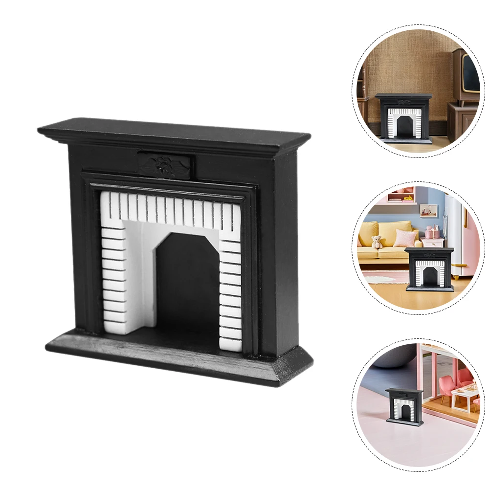 House Furniture Mini Fake Fireplace Decorate Dollhouse Miniature Accessories
