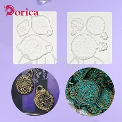 Retro Pocket Clock Design Relief Silicone Mold Sugarcraft Chocolate Fondant Cake Mould DIY Resin Clay Model Home Decorating Tool