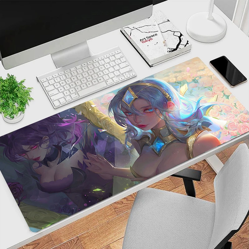 

League Of Legends Lux Kawaii Mouse Pad Office PC Anime Girl Keyboard Mousepad Laptop Gaming Accessories Desk Mat 900x400 Carpet