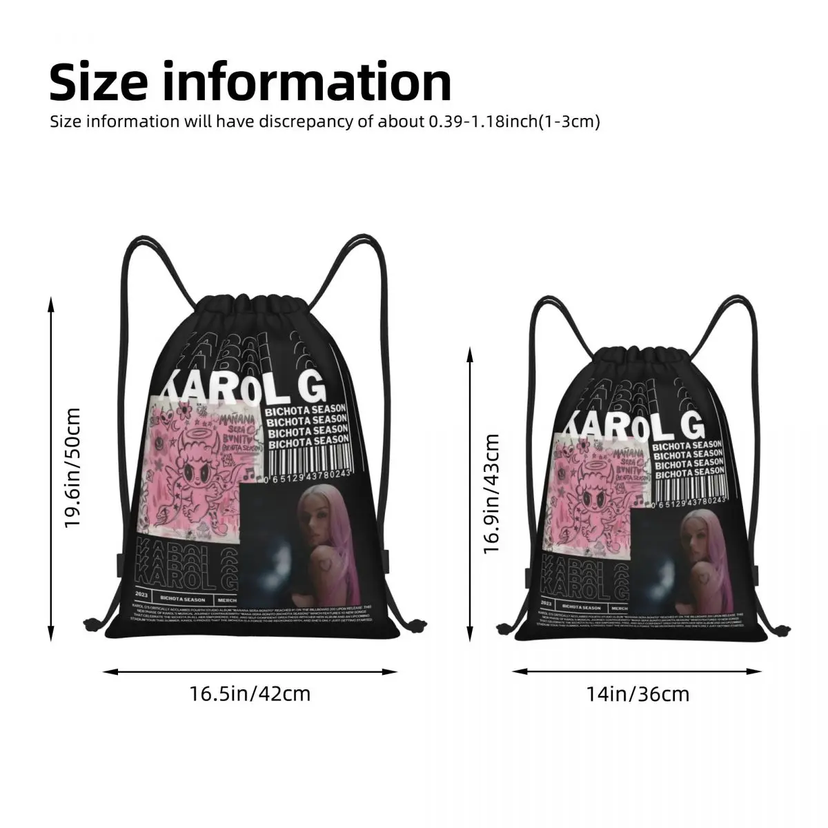 Manana Sera Bonito Karol G Drawstring Backpack Gym Sports Sackpack Water Resistant String Bag for Cycling