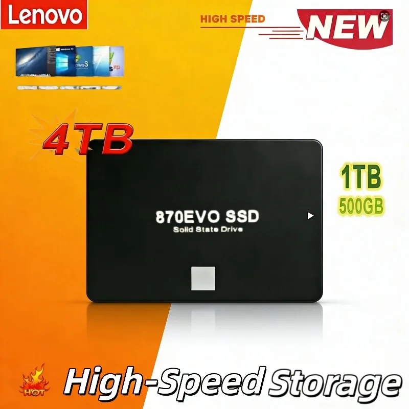 

Lenovo SSD 870 EVO Solid State Disk Internal HDD Hard Drive Sata3 2.5 Inch 1TB2TB4TB For Laptop Microcomputer Desktop