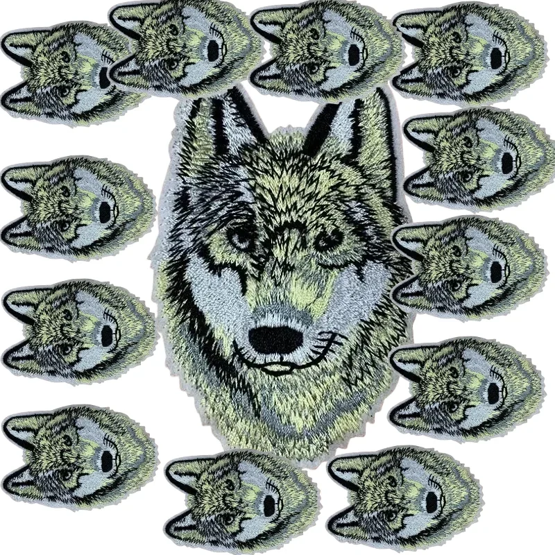 Children's Clothes Schoolbag Appliques Animal Cloth Exquisite Wolf Head Eagle Adhesive Embroidered Clothing Accessories