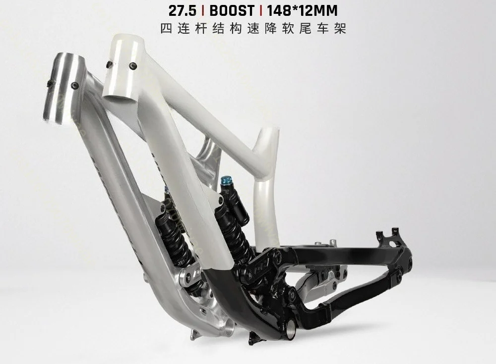 Aluminum alloy four-bar soft tail frame, all-through inner wiring compatible cable pull disc brake, hydraulic disc brake