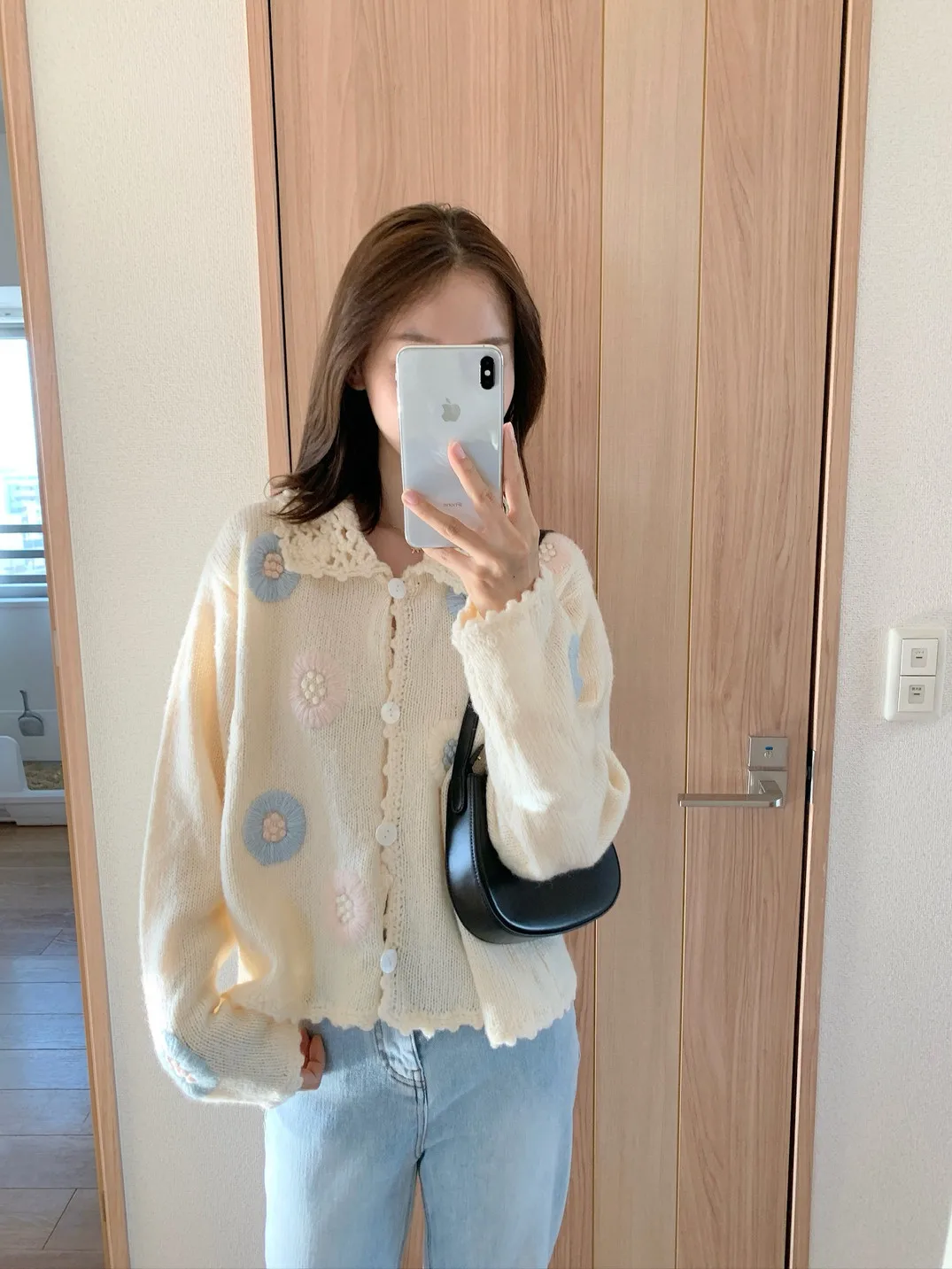 

Кардиган Fretaro Autumn Danon ручной вязки крючком с воротником-стойкой, уникальный женский вязаный кардиган средней длины