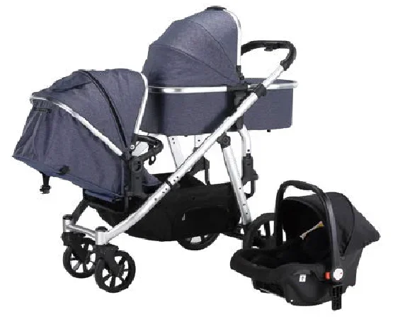 

Stroller Baby 4 In 1 Twin Stroller Dual-use Can Sit- Lie Down- Light Folding- Newborn Double Stroller