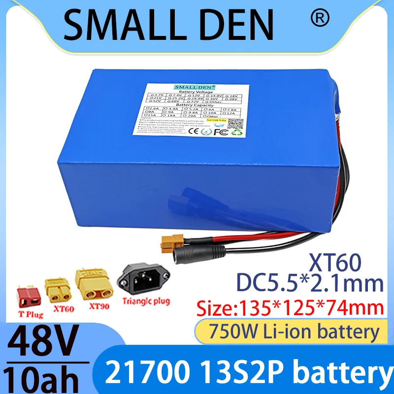 

Brand new 48V 10Ah 13S2P 21700 lithium battery pack 750W various types of transportation mobile batteries with large capacity