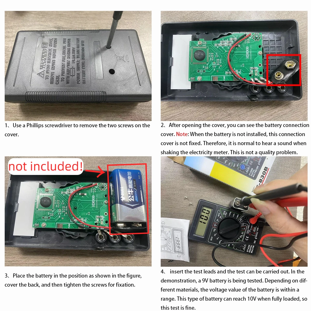 Digital Multimeter Tester DT830B Portable Voltmeter Ammeter Multi Meter for Electrical Car Battery Circuit Testing