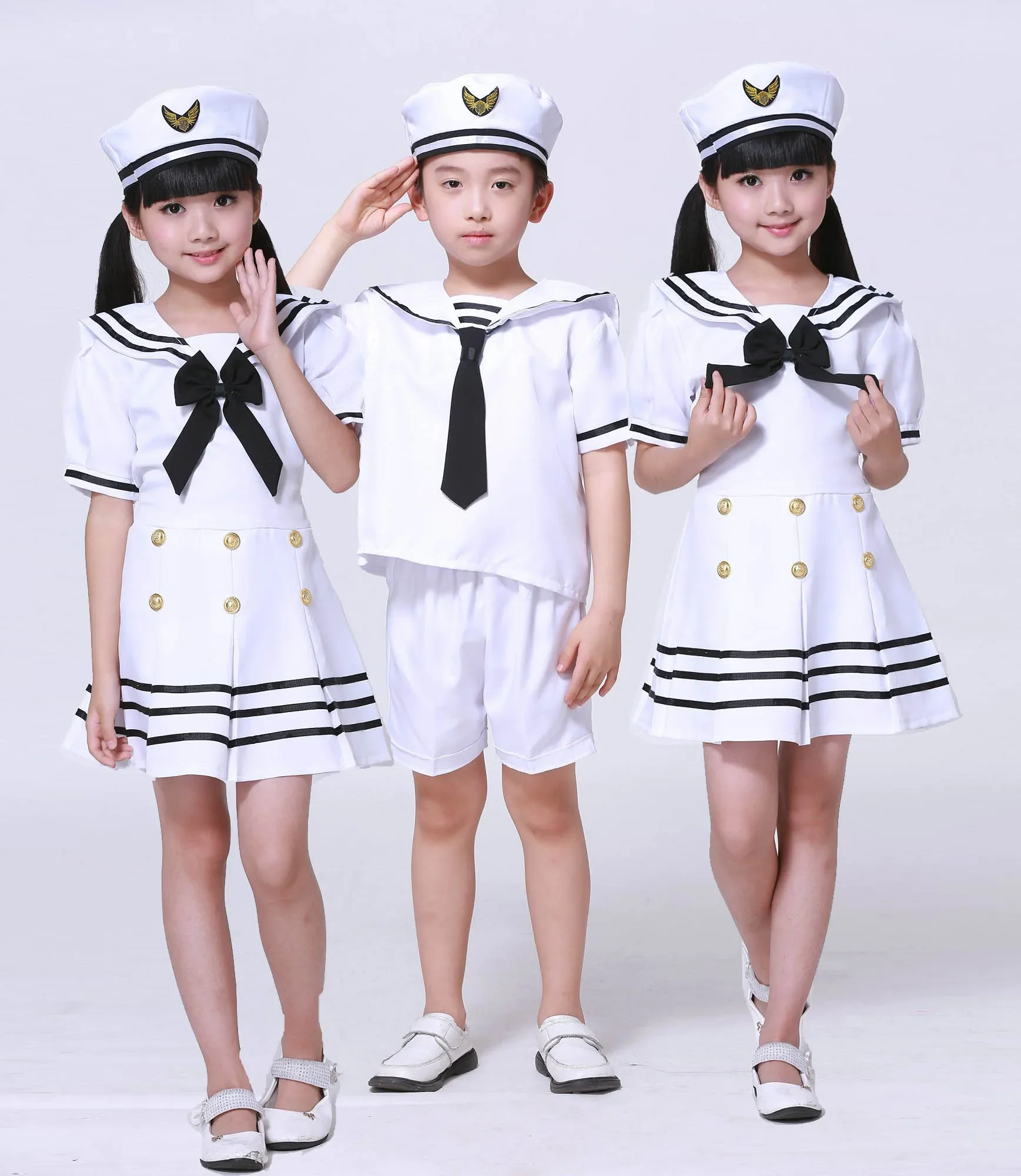 

Baby Boys Halloween Navy Cosplay Costumes Army Suit Kids Girls Dress Sailor Uniform Stage Wear Performance Dance Clothing