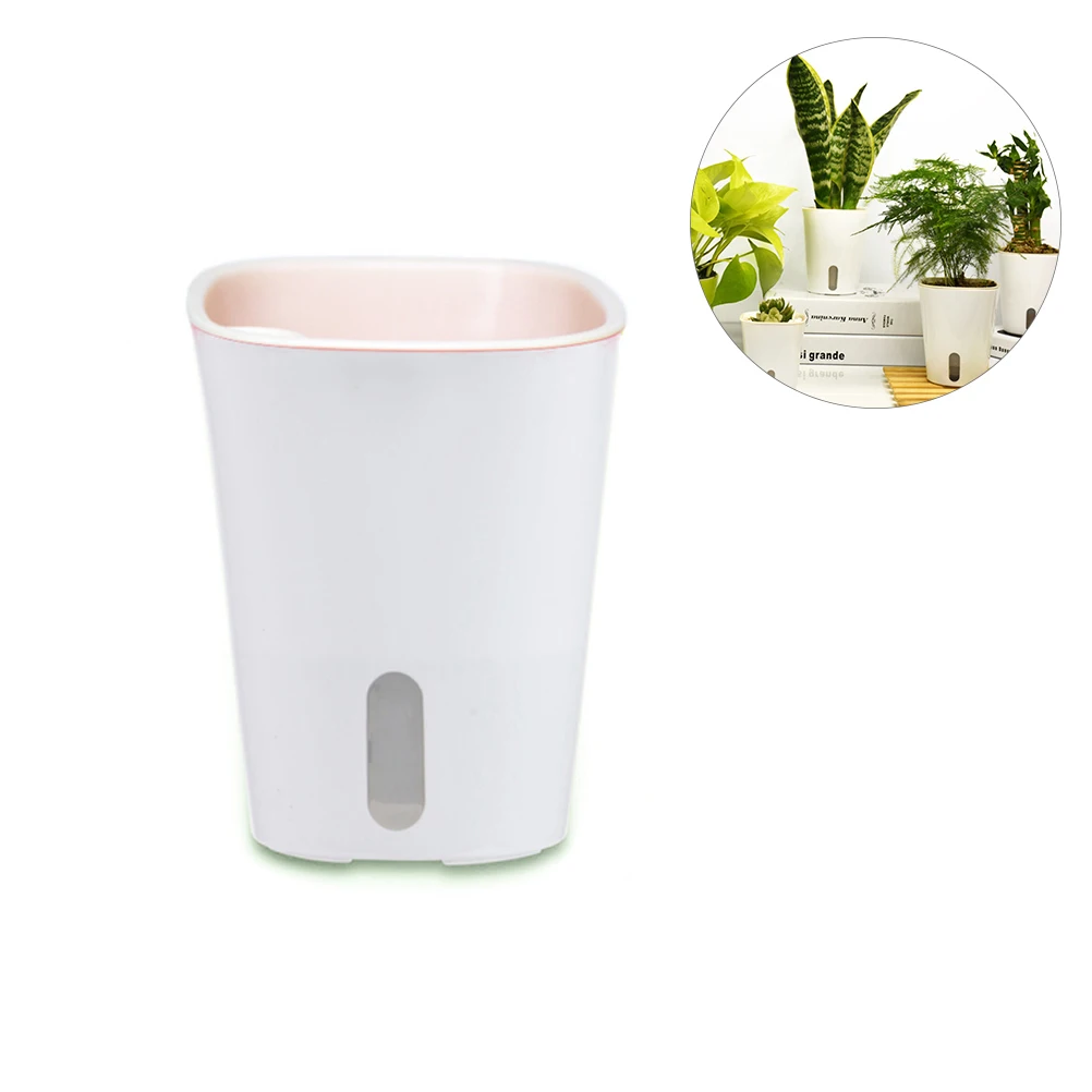 

Automatic Self Watering Flower Pot Indoor Herb Plant Pots Modern Plastic Planter Semi Hydroponic Lightweight