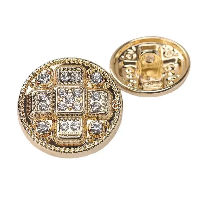 10pcs Diamond-studded Buttons Luxurious Shiny Rhinestone Round Shank Buttons Clothes Accessories