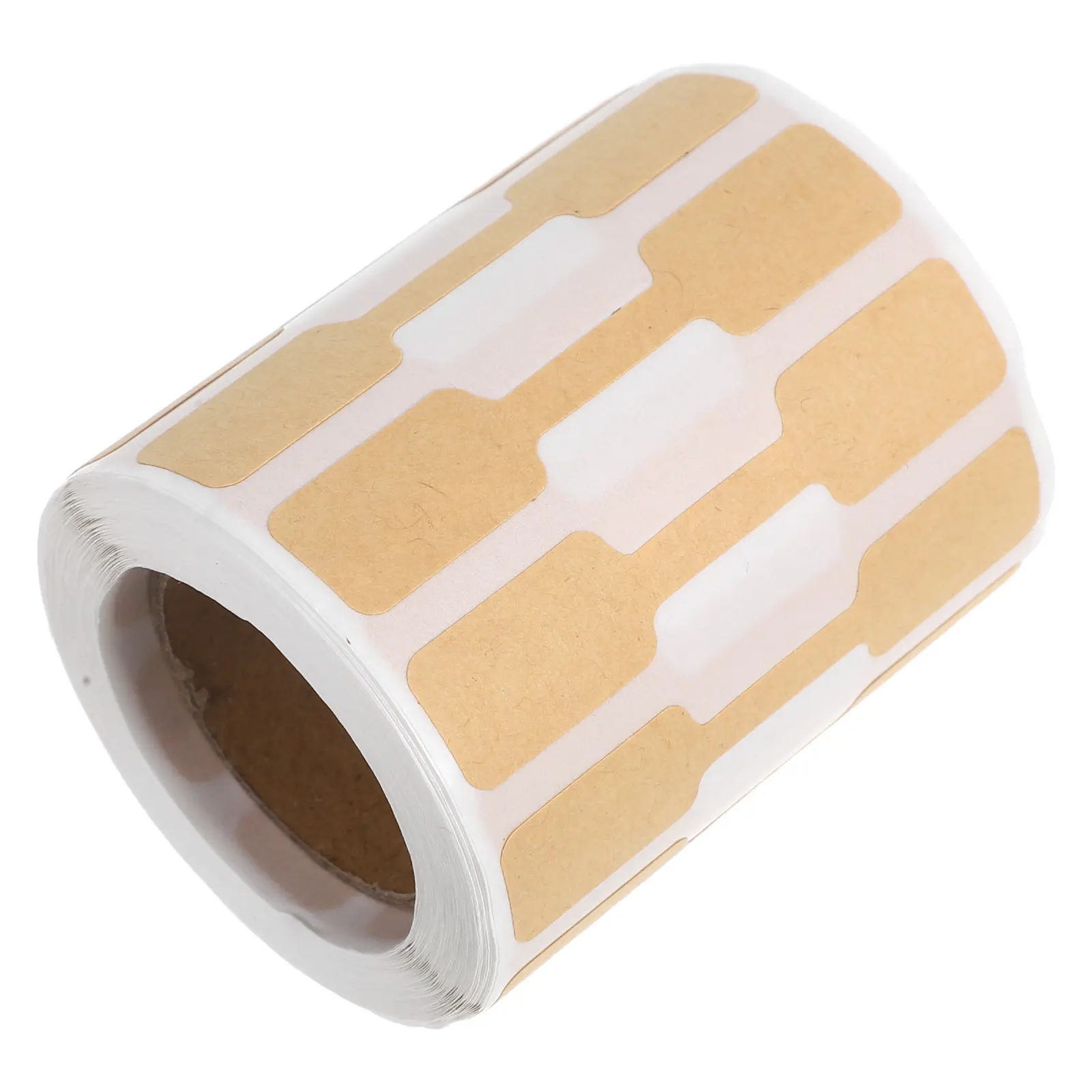 

500 шт. этикеток-ценников с возможностью записи, самоклеящиеся наклейки для демонстрации ювелирных изделий, для розничной торговли, упаковки, подвесные бирки из коричневой крафт-бумаги