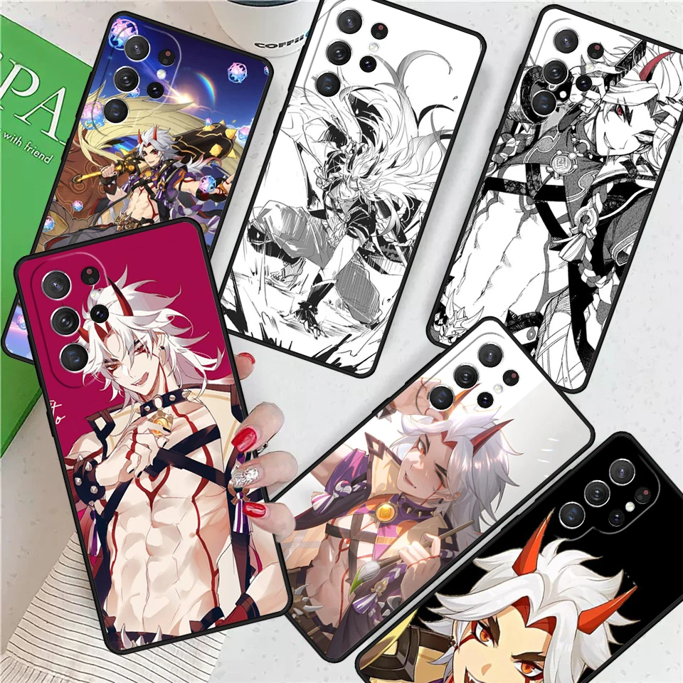 Genshin Impact Arataki Itto For Samsung Galaxy S24 Ultra S21 S22 S8 S9 S10E Note 10 20 Plus FE S23 Phone case Cover Coque