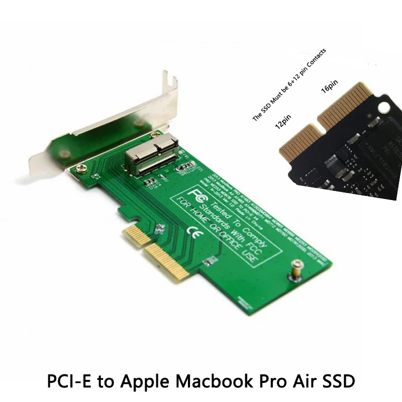 PCI-E X4 Express to 2013 2014 2015 Apple Macbook Pro Air SSD Convert Card for A1493 A1502 A1465 A1466