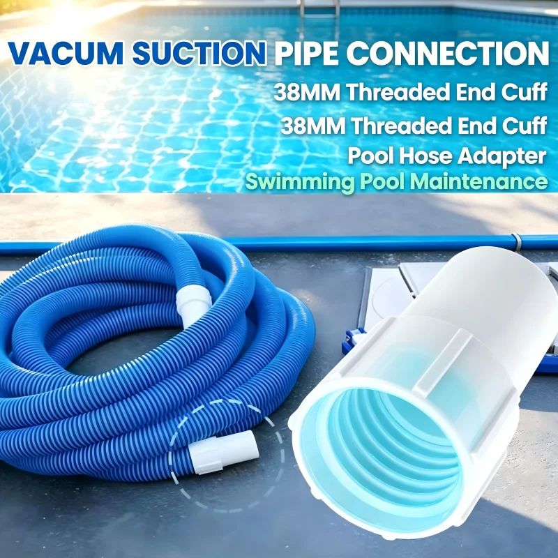 1pc 38mm Pool Hose Connector Left Hand Threaded End Cuff for Swimming Pool Vacuum Suction Pipe
