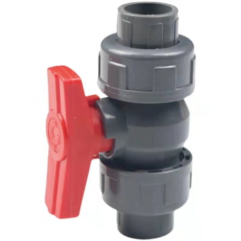 1PC pvc double live ball valve  order  DN20, 25, 32, 40, 50, 63, 75, 90, 110 water pipe fittings pipe fittings switch gra