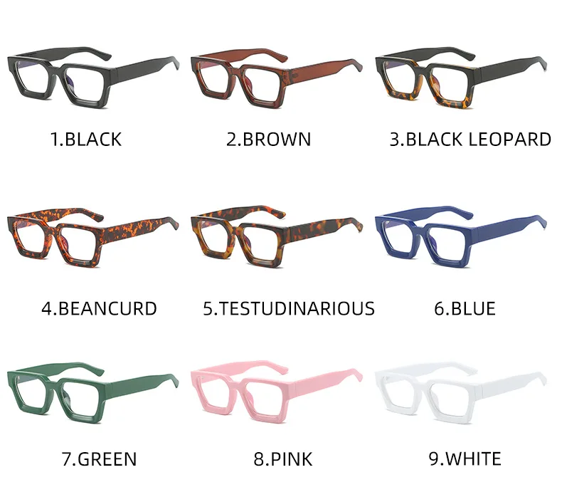 Marke männer Platz Gläser Rahmen Optische Photochrome Blau Licht Lesebrille Retro Große Brillen Klassische Computer Gläser – Detail 5
