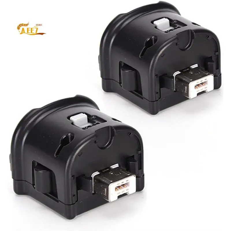 AEE7-For Wii Motion Plus Accelerator Adapter, 2 Packs Upgraded Motion Attachment For Wii Remote Sensor Controller Black
