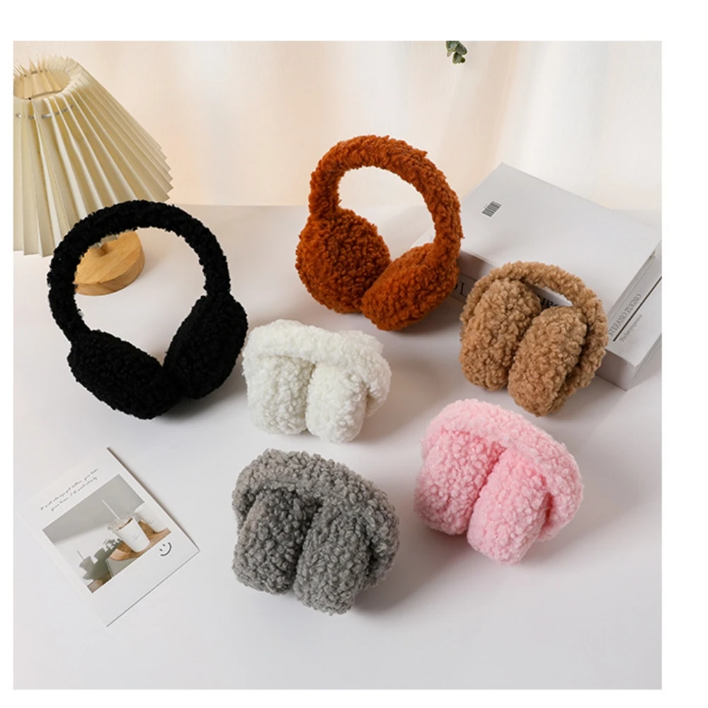 Bonito de pelúcia fones de ouvido inverno earmuffs feminino quente macio capas de orelha imitação cashmere faixa de cabelo moda earflap suprimentos ao ar livre