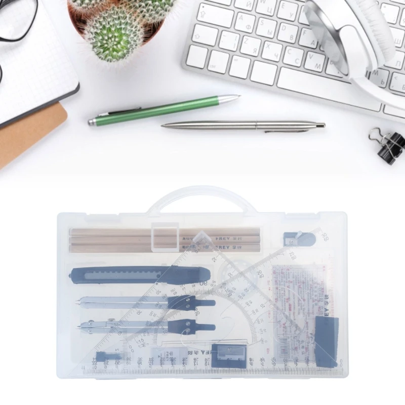 Professional Geometry Set Geometry Kit-for Student Drawing Tools,Drafting Supply