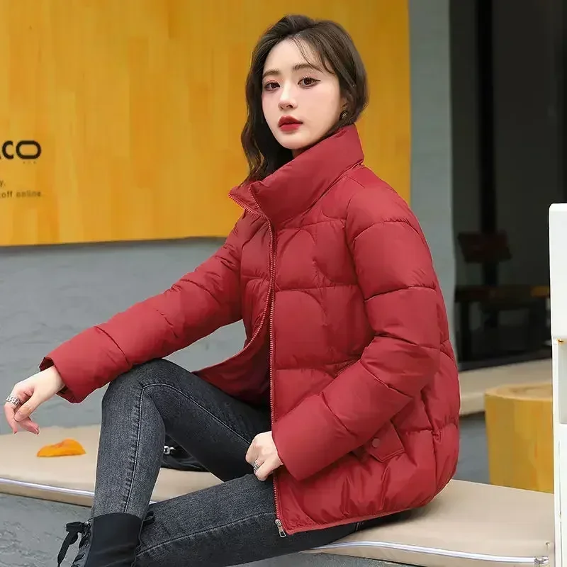 Female Coats Cropped Short Thick Padding Quilted Padded Duck Down Women\'s Jacket Heavy Luxury Outdoor Clothing Novelties Cute