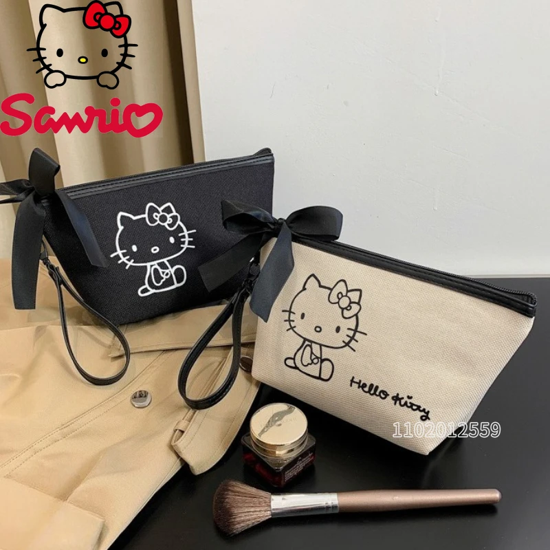 

Hello Kitty New Cosmetic Bag Luxury Brand Original Fashion Women's Portable Cosmetic Bag Cartoon Travel Storage Cosmetic Bag