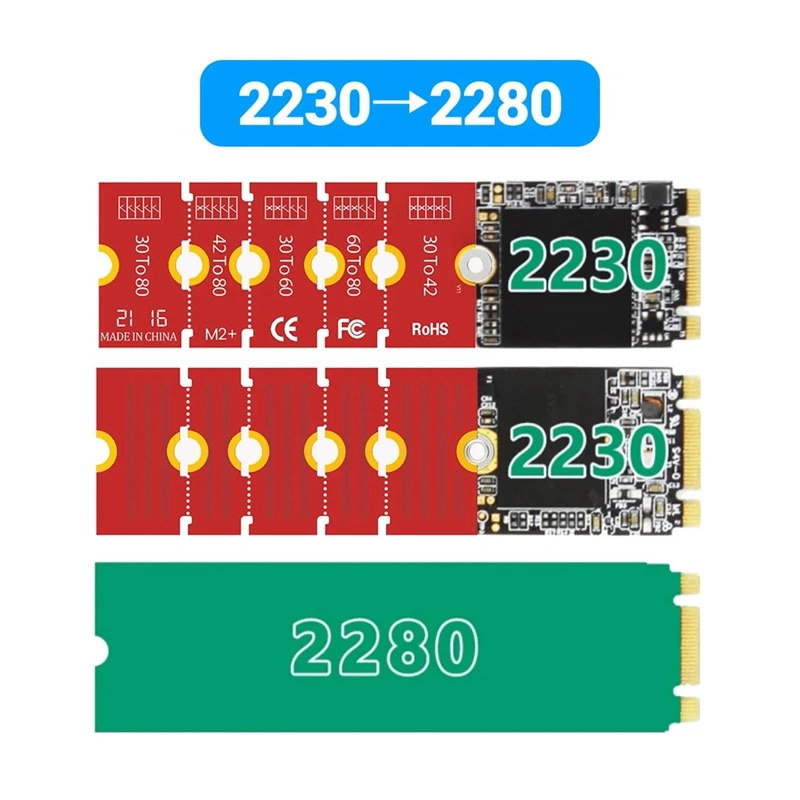 M.2 NGFF NVME SSD Extension Bracket Transfer 2230 2242 2260 2280 Length Extend Adapter Bracket Card Plate Change Long