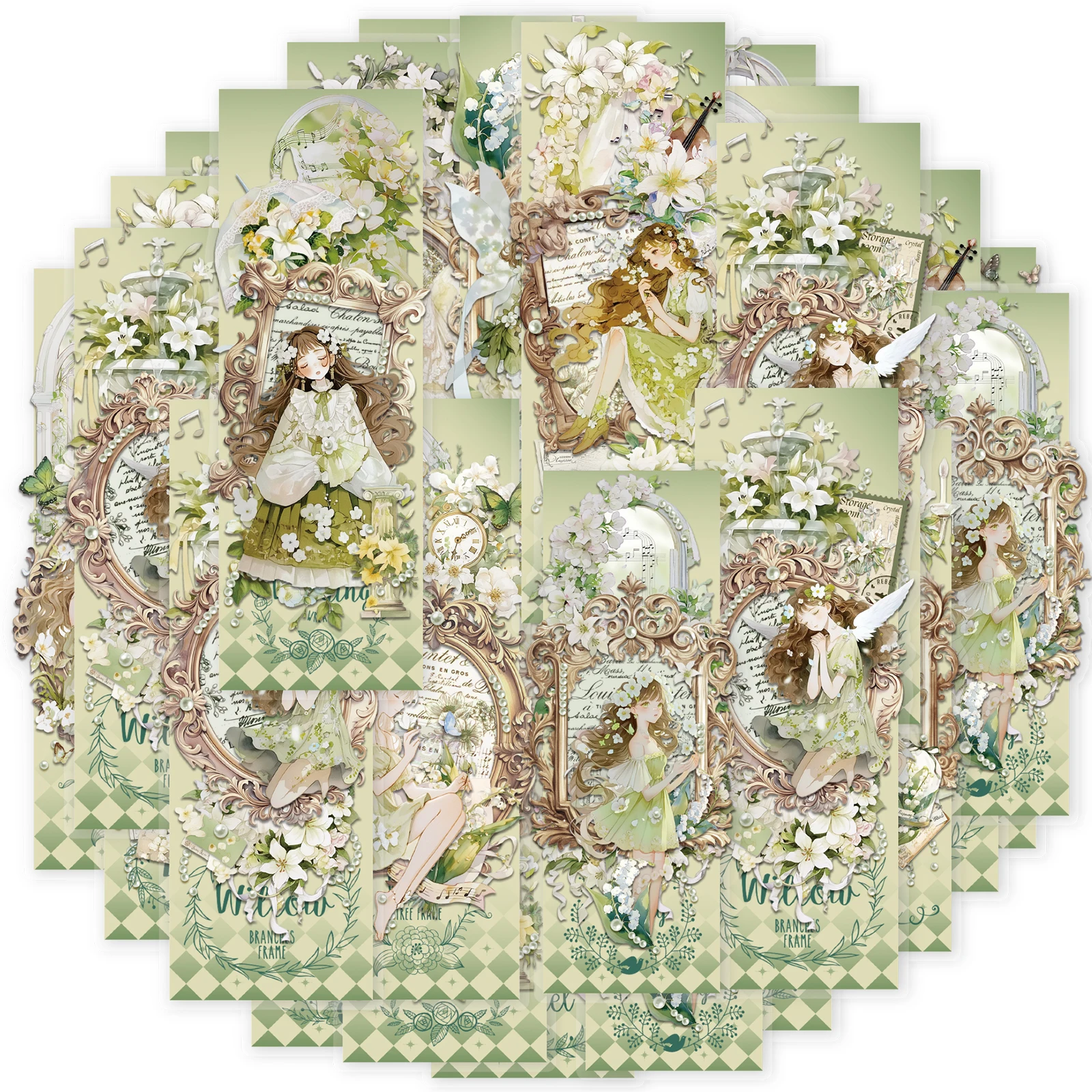 10 sztuk naklejek z zakładkami Green Field Forest Fairy do ręcznie robionych albumów, dekoracji DIY, książek i przyborów szkolnych