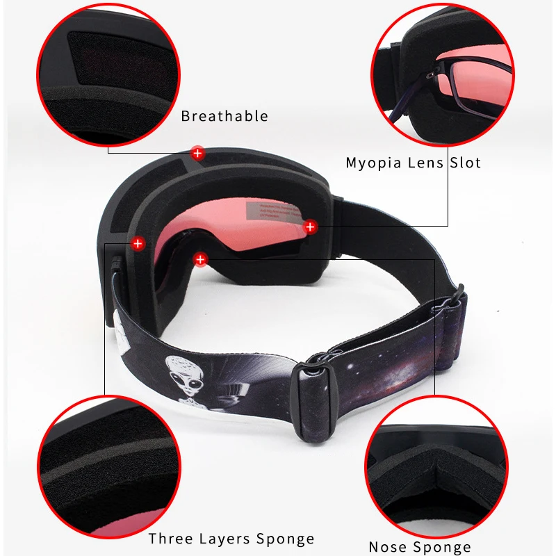 2022 Anti-fog-Mรคnner Ski Brille Berg Winter Frau Snowboard Brille Doppel Objektiv Weibliche Skifahren Brillen Mann Motorrad Maske
