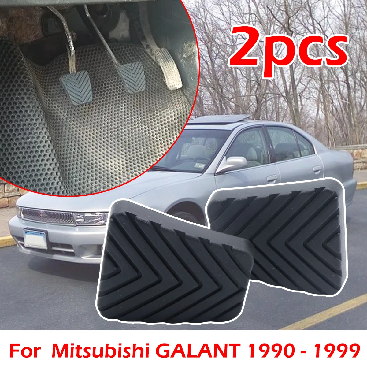 2pc For Mitsubishi GALANT 1990 -1997 1999 Santa Fe Car Brake Clutch Foot Pedal Pad Cover Rubber Car accessories Replacement part