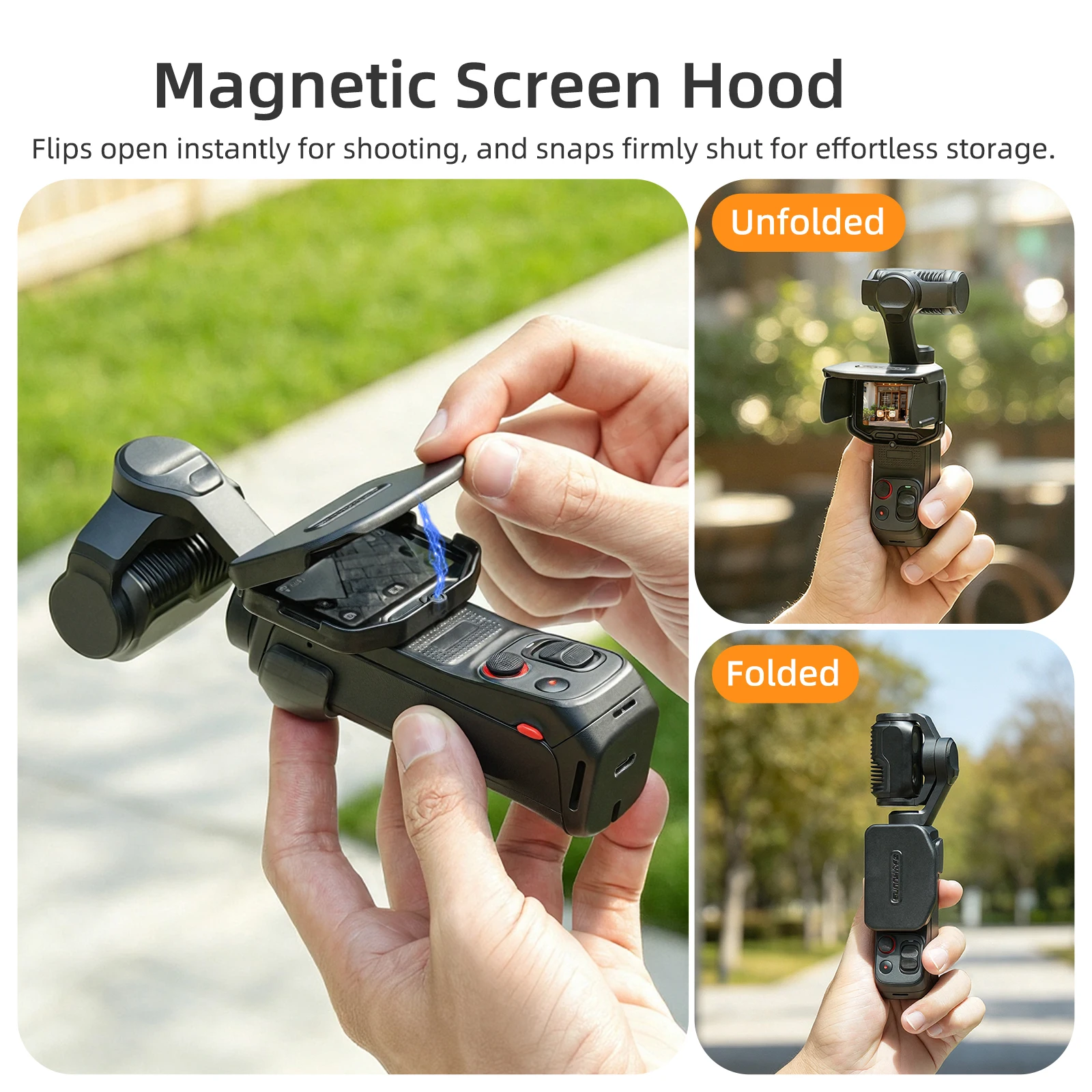 Foldable Screen Sunshade for Insta360 Luna Ultra Magnetic Hood Anti Reflection Shade Cover Touch Screen Protector Vlog Accessory