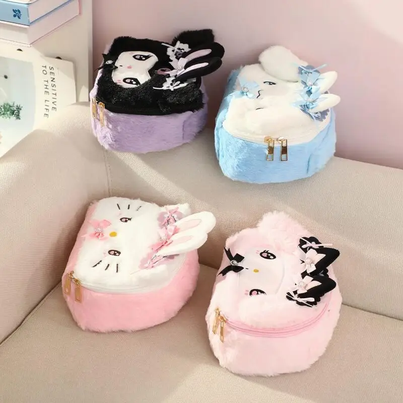 سانريو مرحبا كيتي حقيبة التخزين Kawaii أنيمي لطيف طالب حقيبة مستحضرات تجميل في السيارة السفر فتاة حقيبة مستحضرات تجميل هدية عيد ميلاد نمط جديد