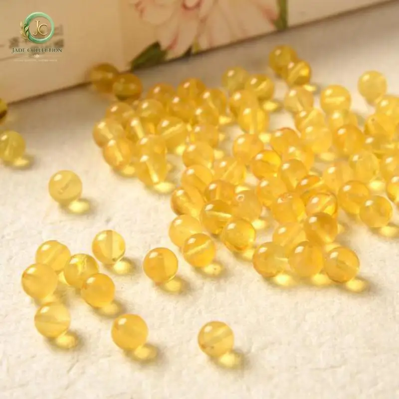 4mm 100% Natural Baltic Amber Beads For Jewelry Making Diy Bracelet Necklace Islamic Tasbih Muslim Rosary Round Bead Accessories