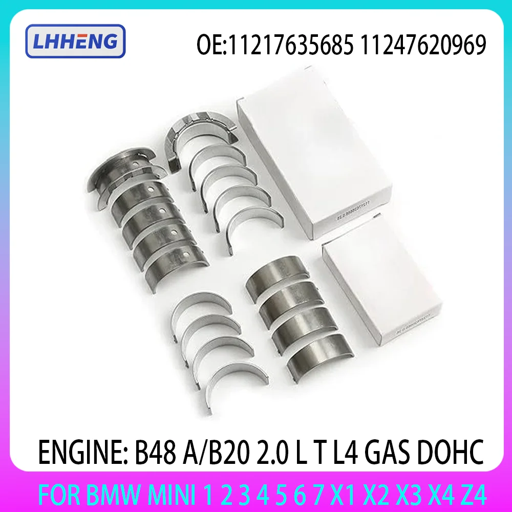 ENGINE Main & Rod Bearing Set For BMW MINI 1 2 3 4 5 6 7 X1 X2 X3 X4 Z4 2.0 L T B48A20 B48B20 L4 GAS DOHC 2.0L 2.0T 2013-2025