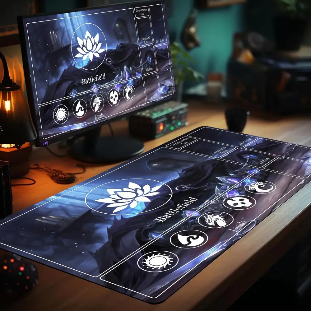

Magic card playmat with zone Crown dragon Koi pattern mtg Playmat Desk Mat gamer expansion gaming mouse pad office desk mat