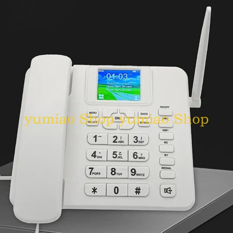587B 2G Desktop Phone Fixed Landline Telephone with Full Netcom Function Double Card Slot Capabilities for Home Office