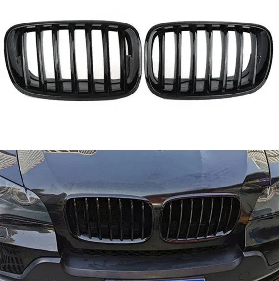 

Front Grille Grill Black Mesh Hood Bumper Kidney Grilles for 2007-2013 BMW E70 X5 E71 X6