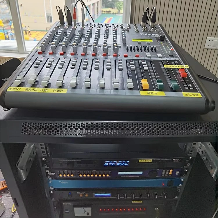 MX-F8 8 Channel Stereo Mixing Digital USB 48VDC Console Mixer Professional Audio Sound Music Mixer DJ for Bands