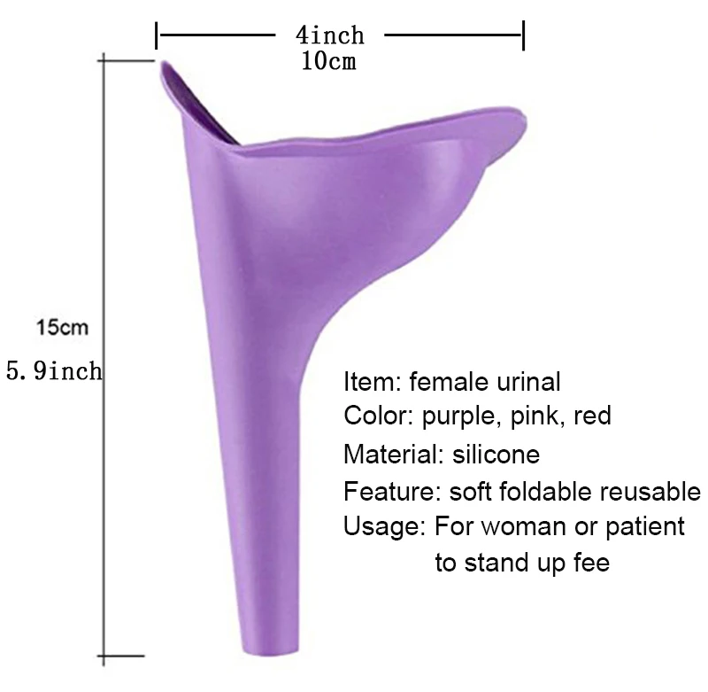 WETIPS Portable Emergency Female Urinal Reusable Urinals Female Pee Funnel Pipi Standing Women Urinals Girl Urinating Pee